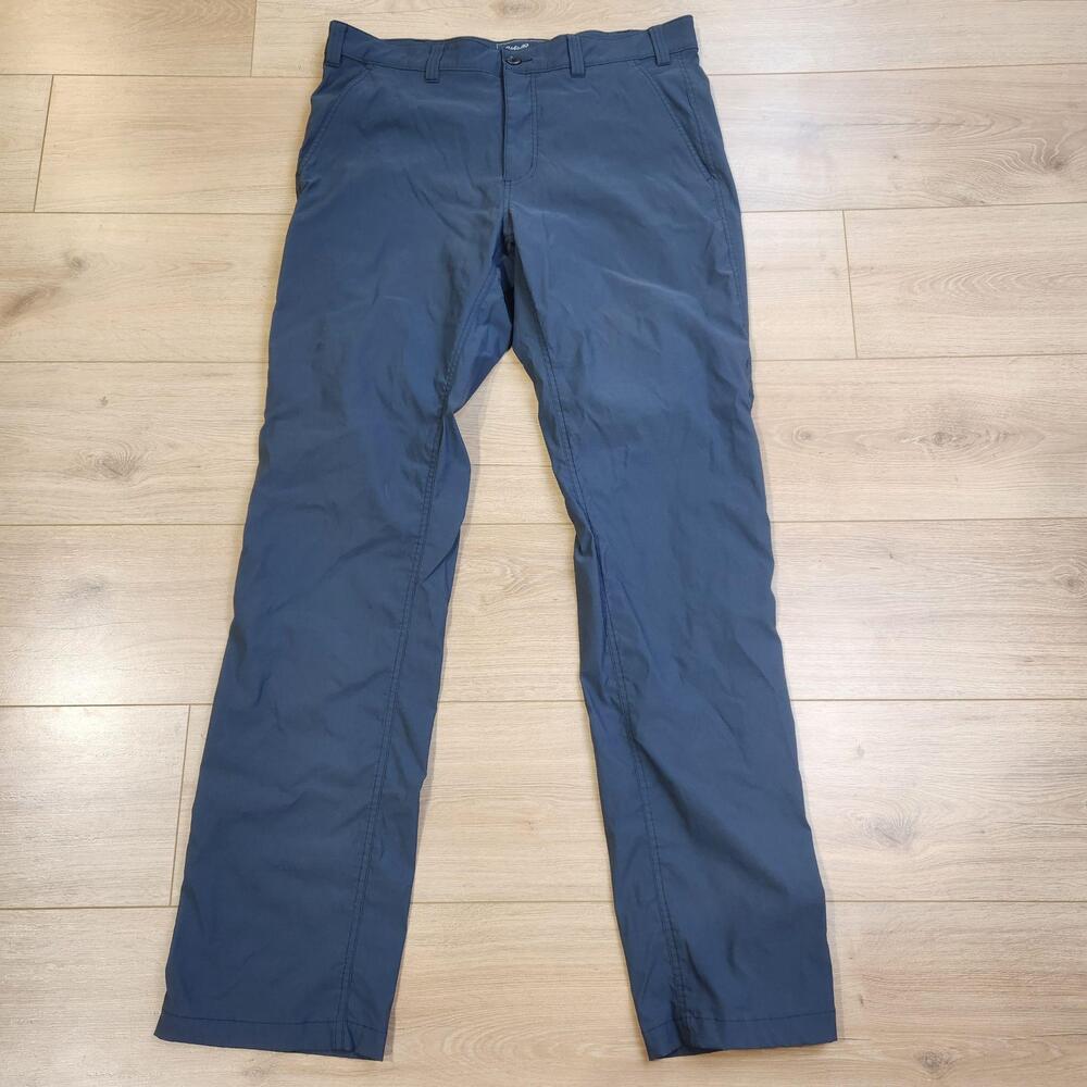 Eddie Bauer Travex Pants Mens 36x36 Blue Microfiber Chino Stretch Travel Tech